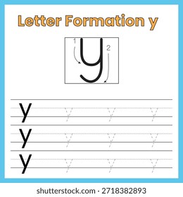 Lowercase Letter Y – Outside Formation Worksheet