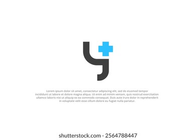 lowercase letter y with plus hospital symbol logo