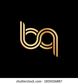 Lowercase letters b and q. Flat bound design in a Golden hue for a logo, brand, or logo. Vector illustration