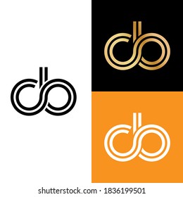 letras minúsculas c y b. Diseño plano en tonos dorados para un logotipo, marca o logotipo. Ilustración del vector