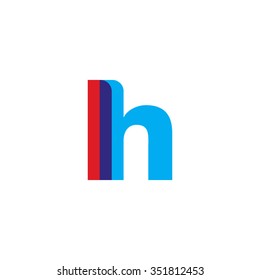 lowercase lh logo, red blue overlap transparent logo