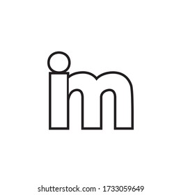 lowercase lines I M design vector