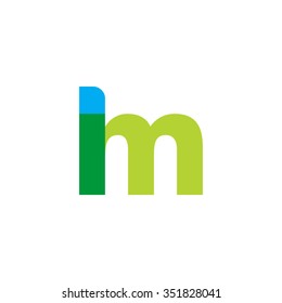 lowercase lm logo, blue green overlap transparent logo