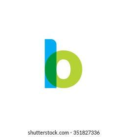 lowercase lo logo, blue green overlap transparent logo
