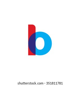 lowercase lo logo, red blue overlap transparent logo