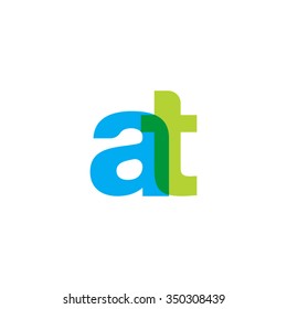 lowercase at logo, blue green overlap transparent logo