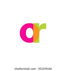 lowercase or logo, pink green overlap transparent logo, modern lifestyle logo