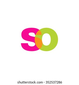 lowercase so logo, pink green overlap transparent logo, modern lifestyle logo