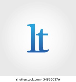 Lowercase lt Logotype. Blue Letter Logo. Letter Abbreviations. Vector Template Element.