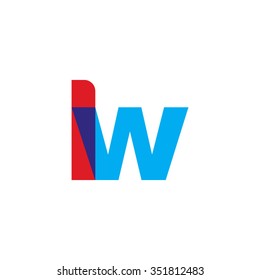 lowercase lw logo, red blue overlap transparent logo