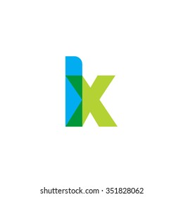 lowercase lx logo, blue green overlap transparent logo