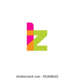 lowercase lz logo, pink green overlap transparent logo, modern lifestyle logo