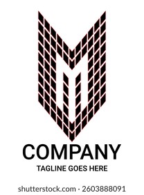 Lowercase "m" Architectural Logo. Lowercase monogram. Perfect for t-shirts, sports cars, property, architecture, construction and building.