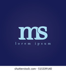 lowercase m and s vector logo. ms initial design template for download