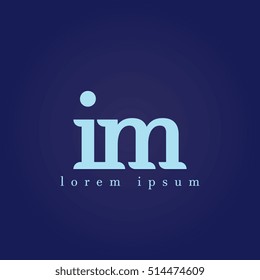 lowercase i and m vector logo. im initial design template for download