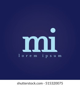lowercase m and i vector logo. mi initial design template for download