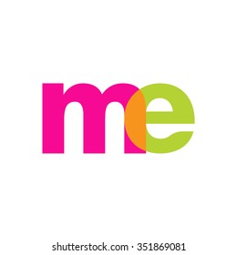 lowercase me logo, pink green overlap transparent logo, modern lifestyle logo