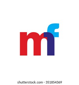 lowercase mf logo, red blue overlap transparent logo