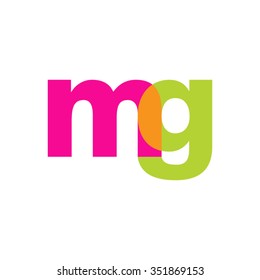 lowercase mg logo, pink green overlap transparent logo, modern lifestyle logo