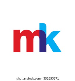 lowercase mk logo, red blue overlap transparent logo