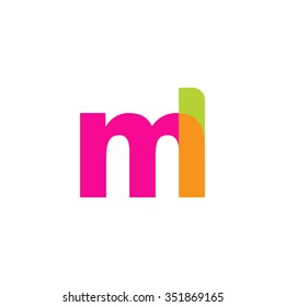 lowercase ml logo, pink green overlap transparent logo, modern lifestyle logo