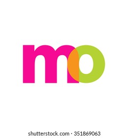 lowercase mo logo, pink green overlap transparent logo, modern lifestyle logo