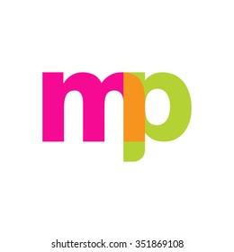 lowercase mp logo, pink green overlap transparent logo, modern lifestyle logo