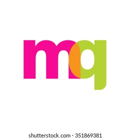 lowercase mq logo, pink green overlap transparent logo, modern lifestyle logo