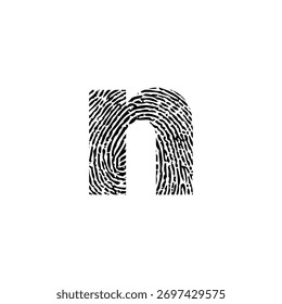 Lowercase n, Textura de huella digital Logo Gráfico