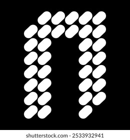 The lowercase "n" letter design is made of dots (like stones). This letter design also looks minimalist, aesthetic, professional, sporty, unique, and of course very cool.