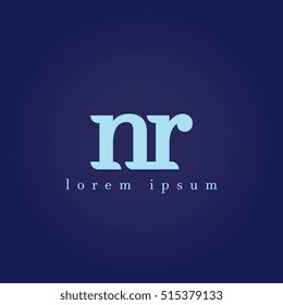 lowercase n and r vector logo. nr initial design template for download