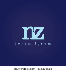 lowercase n and z vector logo. nz initial design template for download