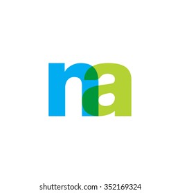 lowercase na logo, blue green overlap transparent logo