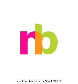 lowercase nb logo, pink green overlap transparent logo, modern lifestyle logo