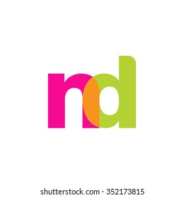 lowercase nd logo, pink green overlap transparent logo, modern lifestyle logo