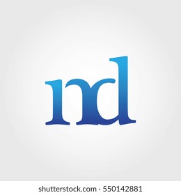 Lowercase nd Logotype. Blue Letter Logo. Letter Abbreviations. Vector Template Element.
