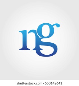 Lowercase ng Logotype. Blue Letter Logo. Letter Abbreviations. Vector Template Element.