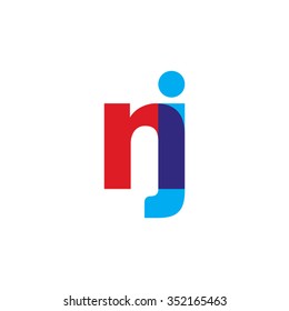 Lowercase Nj Logo Red Blue Overlap Stock Vector (Royalty Free ...