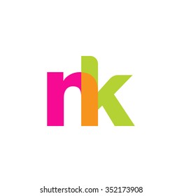 lowercase nk logo, pink green overlap transparent logo, modern lifestyle logo