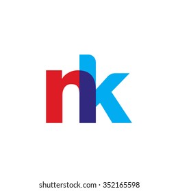 lowercase nk logo, red blue overlap transparent logo