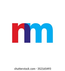lowercase nm logo, red blue overlap transparent logo