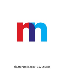 lowercase nn logo, red blue overlap transparent logo