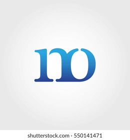 Lowercase no Logotype. Blue Letter Logo. Letter Abbreviations. Vector Template Element.