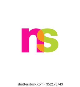 lowercase ns logo, pink green overlap transparent logo, modern lifestyle logo