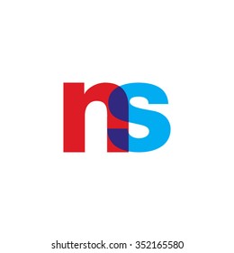 lowercase ns logo, red blue overlap transparent logo