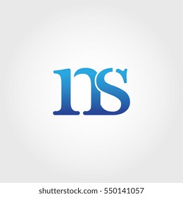 Lowercase ns Logotype. Blue Letter Logo. Letter Abbreviations. Vector Template Element.