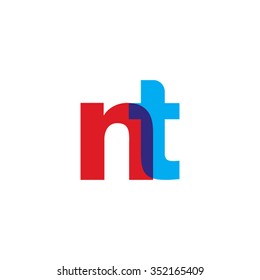 lowercase nt logo, red blue overlap transparent logo