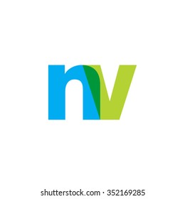 lowercase nv logo, blue green overlap transparent logo