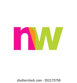 lowercase nw logo, pink green overlap transparent logo, modern lifestyle logo