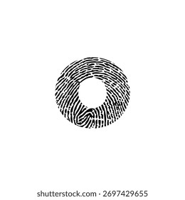Minúscula o, textura de la huella digital Logo Gráfico